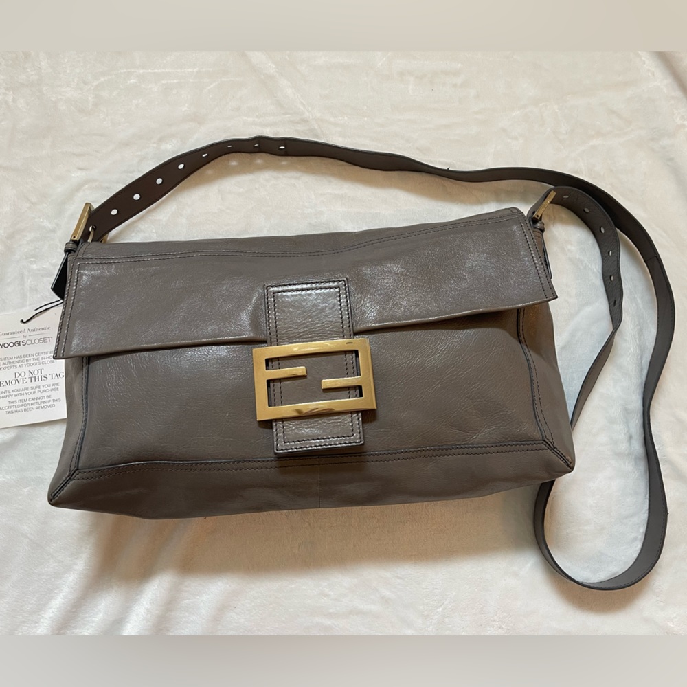 Fendi Large Gray Baguette Bag